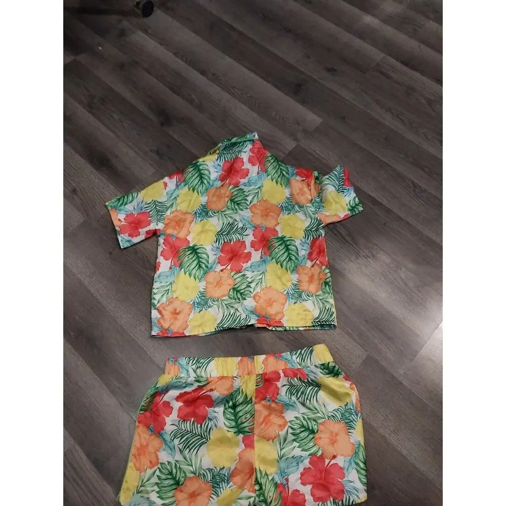 Girls Art Class Hawaiian Sleepwear Size 8 Top Size 10/12 Short Set NWOT
